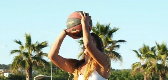 Girl with Proper Basketball Shooting Form